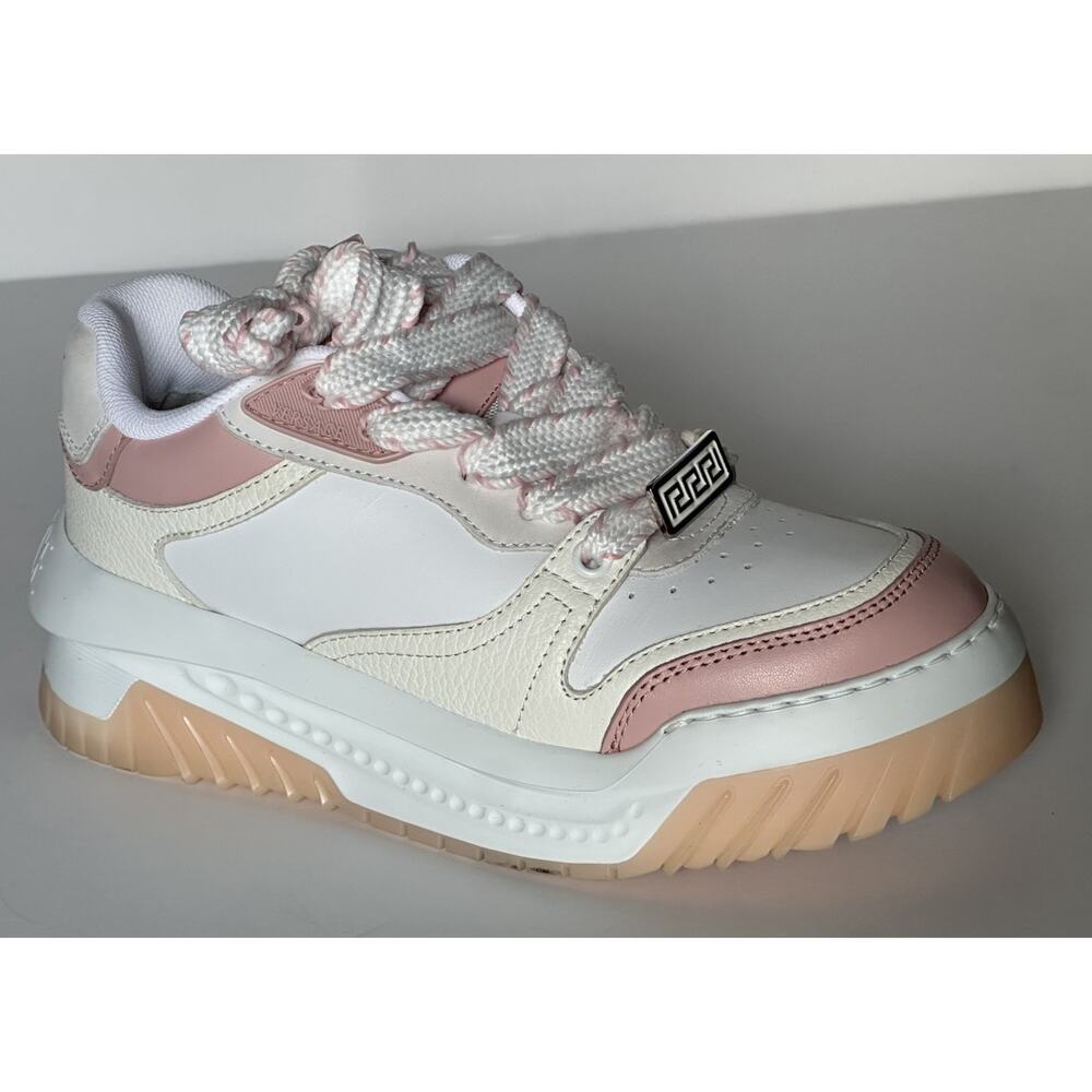 Versace Odissea Women’s Leather White/Pink Sneakers 8 US (38) 1016365 NIB $925